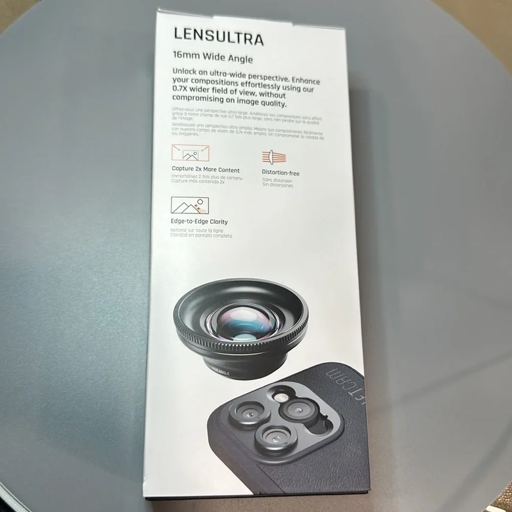 Siftcam Lens Ultra 16mm Wide Angle works w/all IPhones & Samsung G & Camera Case